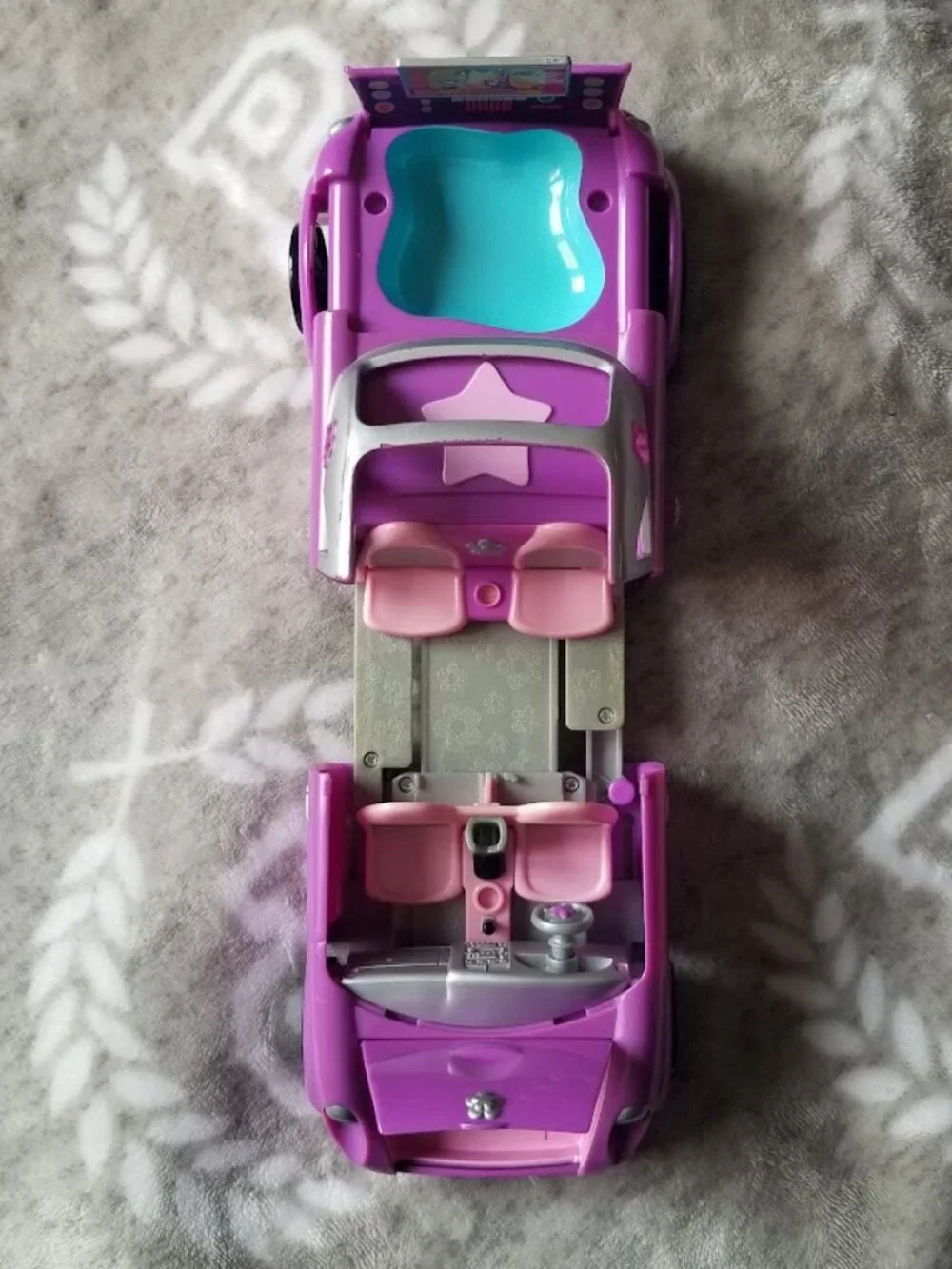 Vintage Polly Pocket Purple Stretch Limo Rock N Pop Convertible Car Y2K